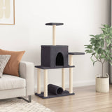 Cat Tree with Sisal Scratching Posts Dark Grey 122 cm 172090