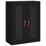 Wall Mounted Cabinets 2 pcs Black Engineered Wood 3197914