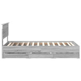 Bed Frame with Drawer Grey Sonoma 90 x 190 cm Engineer Wood 3408024