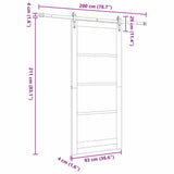 Sliding Door ORKDAL Brown 93 x 211 cm Solid Pine Wood 3333768