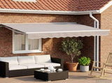 Manual Awning Frame with LEDs Light Grey and White 3.5 x 2 m 3420549