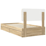 Storage Bed with Drawer Sonoma Oak 100 x 200 cm Engineered Wood 3412306
