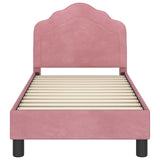Toddler Bed Frame with Headboard Pink 70 x 140 cm Velvet 42010932
