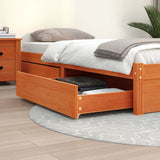 Bed Drawers 2 pcs Wax Brown Solid Wood Pine 847171