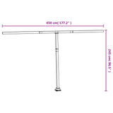 Awning Post Set White 450x245 cm Iron 315091