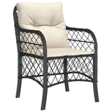 Garden Chairs with Cushions 2 pcs Black Poly Rattan 365152