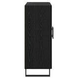 Sideboard Black Oak 69.5 x 34 x 90 cm Engineered Wood and Iron 881611