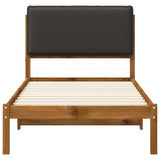 Bed Frame with Upholstered Headboard Natural and Dark Grey 903929