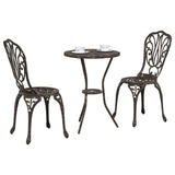 Garden Bistro Set 3 pcs Bronze Aluminium 42002382