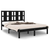 Bed Frame without Mattress Black 140x190 cm Solid Wood Pine 3105584