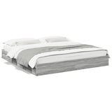 Bed Frame with Drawers without Mattress Grey Sonoma 200x200 cm 3280634