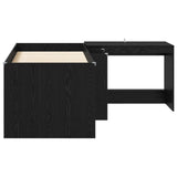 Kids'High Bed Frame with Desk 2 pcs Black Oak Engineered Wood 3423463