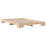 Bed Frame Natural 140 x 200 cm Solid Pine Wood 872860