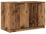 Bathroom Furniture Set with Door 3 pcs Old Wood Engineered Wood 3415648