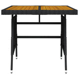Garden Table Black 70x70x72 cm Poly Rattan & Solid Acacia Wood 318692