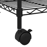 3-Tier Storage Rack with Wheels 60x35x81 cm Black 150 kg 324626