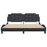 Bed Frame with LED without Mattress "Zadar" Black 180x200 cm 3214124
