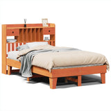 Bed Frame without Mattress Wax Brown 135x190 cm Solid Wood Pine 3308860