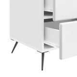 Bedside Cabinet with Drawer High Gloss White 43 x 41 x 66.5 cm 895479