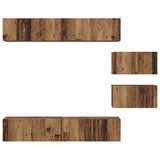 TV Cabinet Set Wall-mounted 6 pcs Old Wood Engineered Wood 3393159