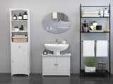 Under Sink Bathroom Storage Cabinet 2 Layers Vanity Unit Wooden - White T3398P344393