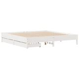Bed Frame without Mattress White 200x200 cm Solid Wood Pine 3301699