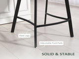 Bar Stools Set of 2, PU Leather Dining Stools with Backrest, Footrest, for Kitchen, Counter, T3398P423528