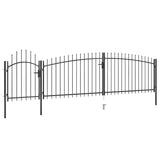 Garden Fence Gate Woerden with Spear Top 5x1.25 m Black 146323