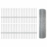 Welded Wire Fence with Posts 100 x 0.4 m Galvanised Steel Mesh 3336413