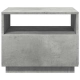 Coffee Table with LED Lights Concrete Grey 50x49x40 cm 839829