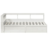 Bookcase Bed without Mattress White 120x190cm Solid Wood Pine 3324479