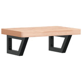 Basin Shelf Wall Mounted Steel and Solid Wood Beech 3302327