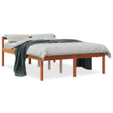 Senior Bed without Mattress Wax Brown 140x190 cm Solid Wood Pine 844154