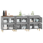 Sideboards 3 pcs Concrete Grey 60x35x70 cm Engineered Wood 3185771