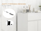Freestanding Bathroom Cabinet, High Gloss Storage Cabinet with Doors and Adjustable Shelf, 60 x 30 x T3398P330430