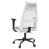Office Chair White Mesh Fabric and Faux Leather 353025