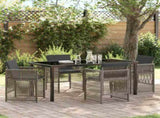 Garden Dining Set 5 pcs Grey Powder-Coated Steel 3380655