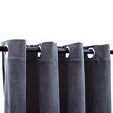 Blackout Curtains with Rings 2 pcs Anthracite 54"x95" Velvet 134815