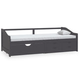 3-Seater Day Bed without Mattress Grey Solid Pinewood 90x200cm 322173