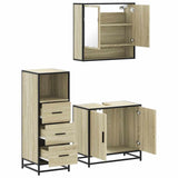 ZNTS 3 Piece Bathroom Furniture Set Sonoma Oak Engineered Wood 3301036