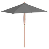 44535 Outdoor Parasol with Wooden Pole 150x200 cm Anthracite