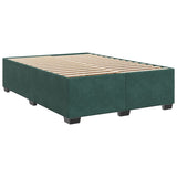 Box Spring Bed with Mattress Dark Green 140x190 cm Velvet 3290909