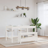 Hall Bench White 100x28x45 cm Solid Wood Pine 837383