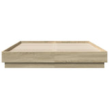 Bed Frame with LED without Mattress Sonoma Oak 120x200 cm 3209802