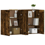 Wall Mounted Cabinets 2 pcs Smoked Oak Engineered Wood 3197990
