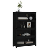 Book Cabinet Black 80x35x126 cm Solid Wood Pine 821688