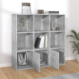 Book Cabinet Concrete Grey 98x30x98 cm Engineered Wood 801120