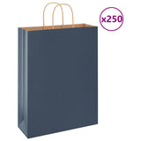 Paper Bags 250 pcs with Handles Blue 32x12x42 cm 4101704