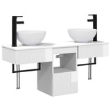 Bathroom Furniture Set 3 pcs High Gloss White Engineered Wood 3405581