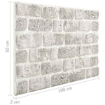 3D Wall Panels with Light Grey Brick Design 10 pcs EPS 147199